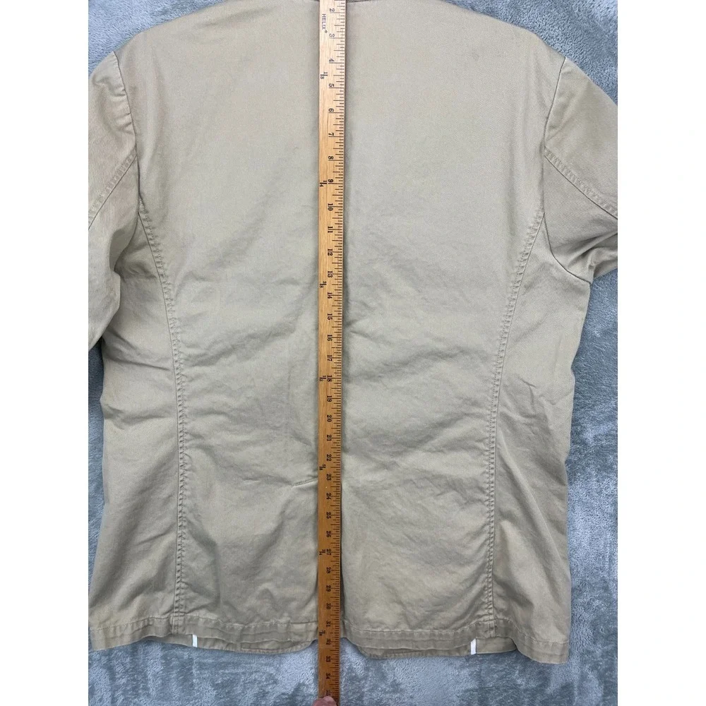J Crew Mens 3-Button Blazer Jacket‎ XL Beige 100% Cotton Front Casual